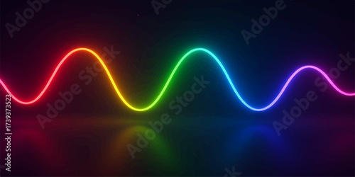 Abstract neon blue light waves and glowing lines create a vibrant dark space pattern background