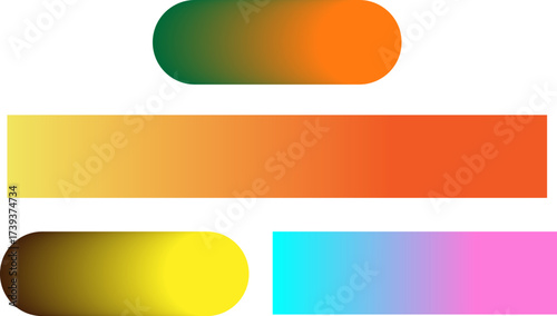 A set of abstract vector backgrounds, colored and metallic gradients