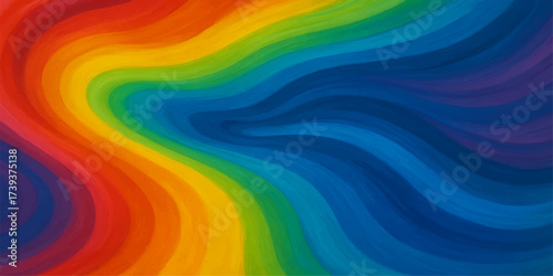 Abstract rainbow wave pattern with colorful lines, a bright vector illustration design for a seamless wallpaper backdrop