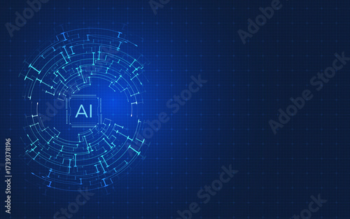 Motherboard technology circuit board background texture design. Creative idea AI banner concept for internet technology. Digital motherboard concept for poster, cover, banner, header, web template