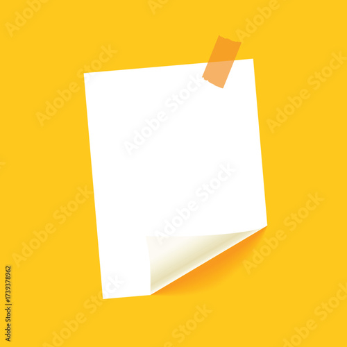 empty and curled notepad sheet template for student assignments