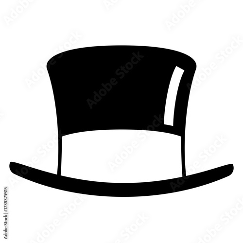 Icono con silueta de sombrero de copa 