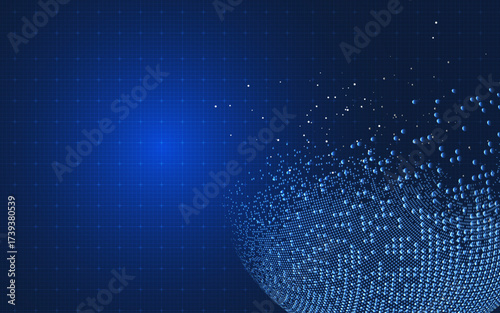 Abstract tech network connection dots. Digital technology and big data analysis background. White background with plexus lines. Geometric background with abstract mesh