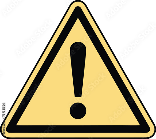 Caution Sign Illustration Yellow Triangle with Bold Exclamation Mark