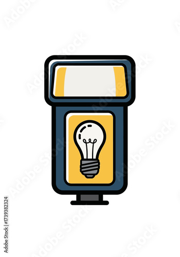 Conceptual Parking Meter Icon with Innovation Symbol