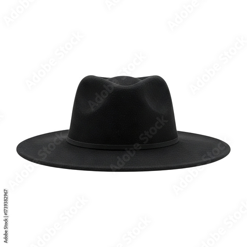 Black fedora hat on transparent background PNG Generative AI
