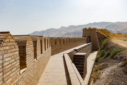 City wall details of Hisor Fortess in Hisor town, Great Silk Road in Tajikistan