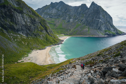 Kvalvika Beach in the Lofoten Islands, Norway