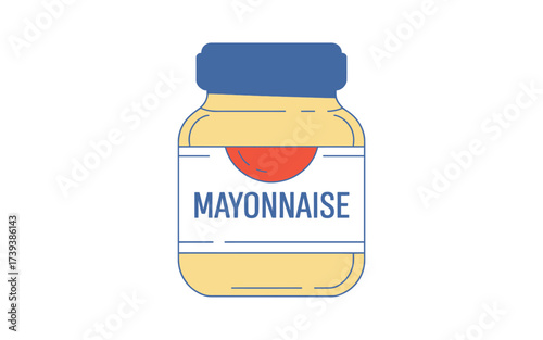 Jar of Mayonnaise Vector Illustration Culinary Condiment and Ingredient For Recipes