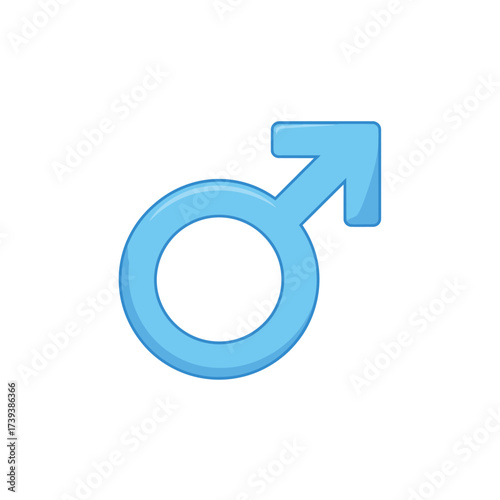 Male Symbol in Light Blue on White Background Representation of Gender Identity and Masculinity in Modern Society