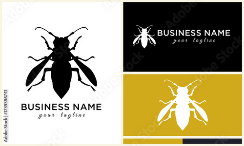Silhouette Bee Logo Design.