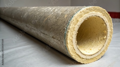 Close up of insulated pipe with texture and detail