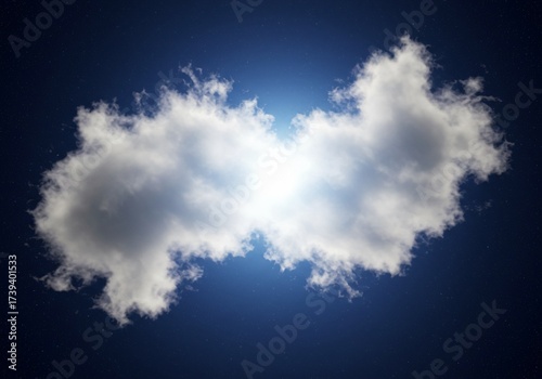 Sun Shining Through a Wispy Cloud Against a Starry Night Sky