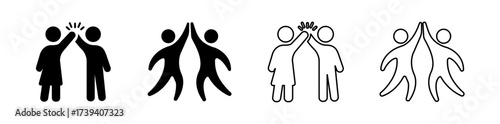two people giving high five icon