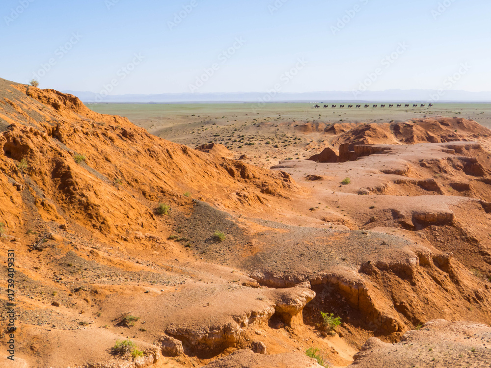 Fototapeta premium Flaming Cliffs, Gobi Desert, Mongolia