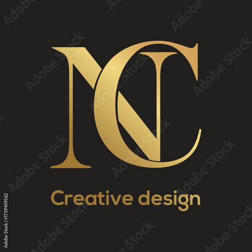 Luxury NC logo design. CN logo design. Creative NC or CN logo design. Stylish logo design. Minimalist logo design Royal free download. Brand, Fashion logo design.