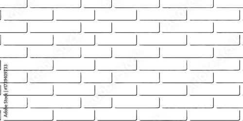 Clean white brick wall texture pattern of a solid cement surface for a building backdrop