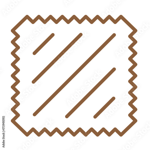 Fabric Piece, textile swatch linear icon isolated on transparent background. Fabric piece outline perfect for dry cleaning, laundry, washing service, upholstery and cloth care themes. Editable stroke.