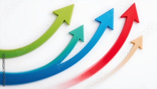 Colorful Upward Arrows Symbolizing Growth