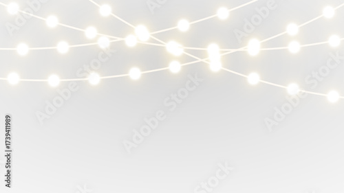 Twinkling fairy lights glow in soft amber. Golden garland loops around festive corner.  Holiday sparkle brightens the dark scene