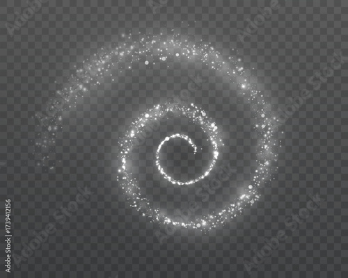 A vibrant, magical comet effect with a multitude of sparkling bokeh and shimmering spiral light effects. A magical shimmering stream.