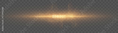 Abstract glowing golden vertical lines on a dark background. A bright burst of sunlight. Light effect for both light and dark backgrounds.