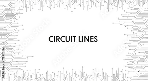 Abstract electronic circuit board pattern on a white background, digital technology concept