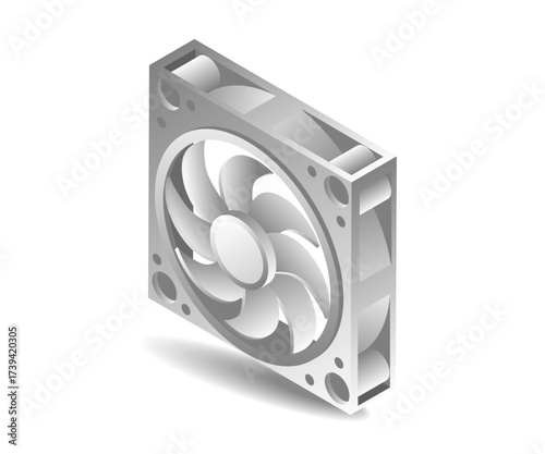 themed computer processor cooling fan concept illustration