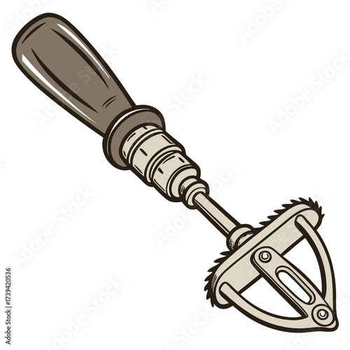 Beekeeping tool for uncapping honeycomb with serrated wheels and wooden handle equipment