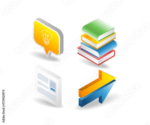 Themed business education ideas bundle concept illustration