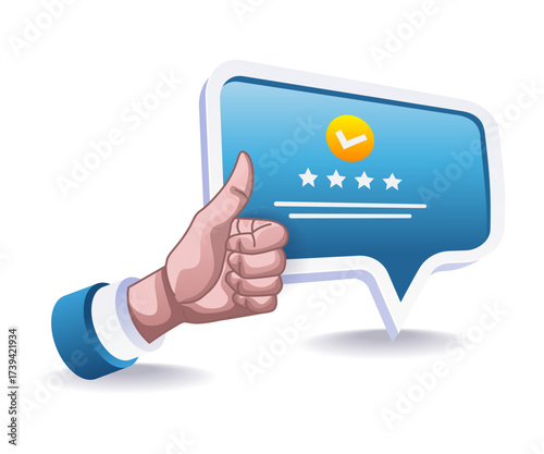 symbol of giving the best review for digital production concept illustration
