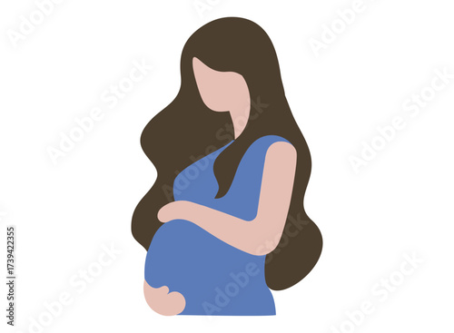 vector illustration of a pregnant woman