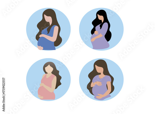 vector illustration of a pregnant woman