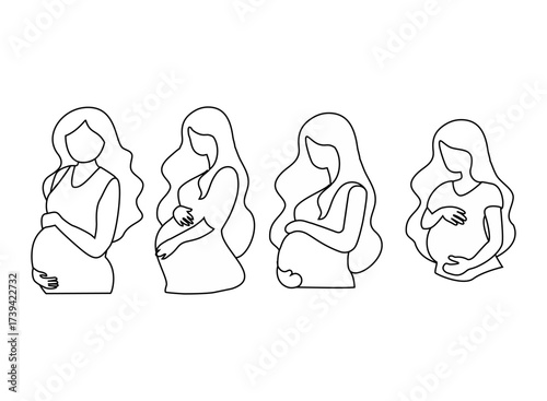 vector illustration of a pregnant woman