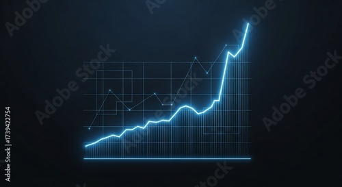 stock market graph on black background