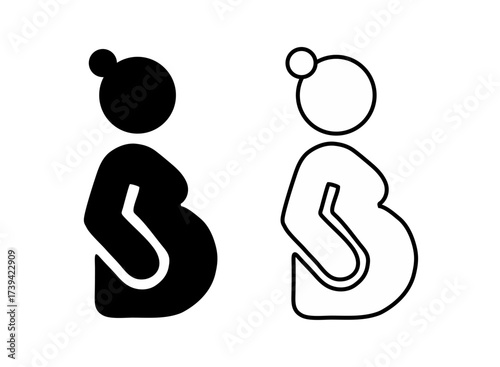 vector illustration of a pregnant woman