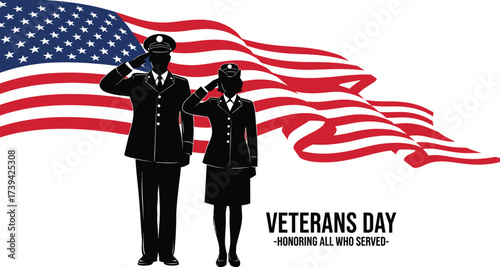 Veterans day honoring all who served american flag background