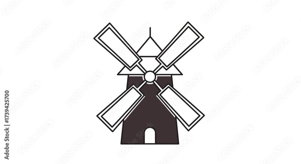 Obraz premium windmill vector illustration