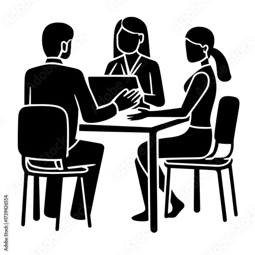 The concept of HR work involves meetings and online interviews with candidates to hire employees for the company, amidst a backdrop of office life where managers recruit staff, a man searches for a
