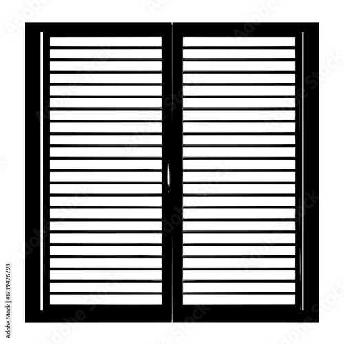 Modern home facade design elements featuring windows with jalousie and roller shutter curtains, depicted in a realistic 3D illustration on a transparent background