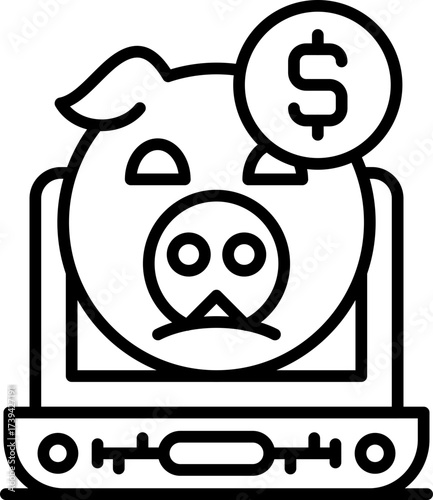 Piggybank Icon Vector Element