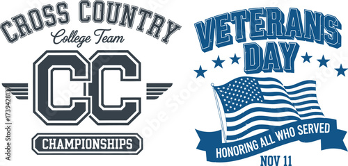 Cross country championships veterans day patriotic design