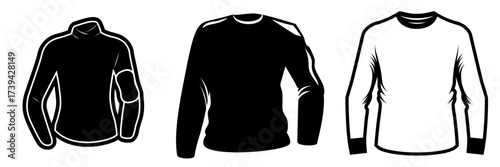 Modern illustration template featuring a long sleeve t shirt with elbow patch and henley neck in a fashion flat sketch style