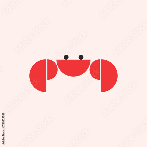 Minimalist Geometric Crab Logo Design