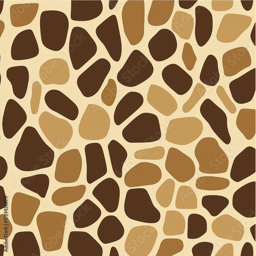 Giraffe skin pattern in earthy brown and beige tones  
