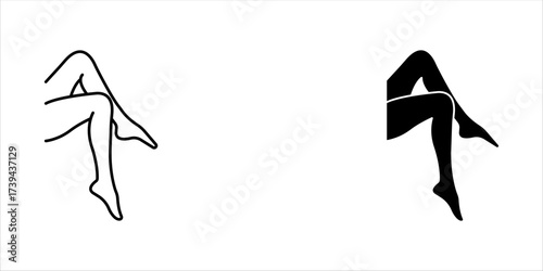 Woman legs icon vector. legs icon color editable