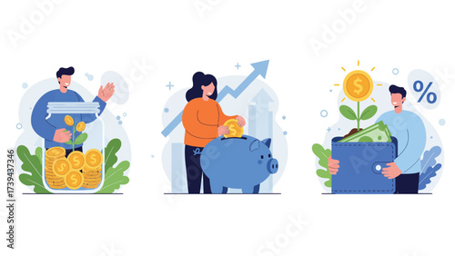 Financial Growth Concepts: Saving Money, Investment, and Wealth Management