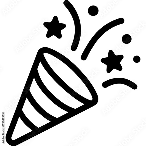 Minimalistic confetti popper icon