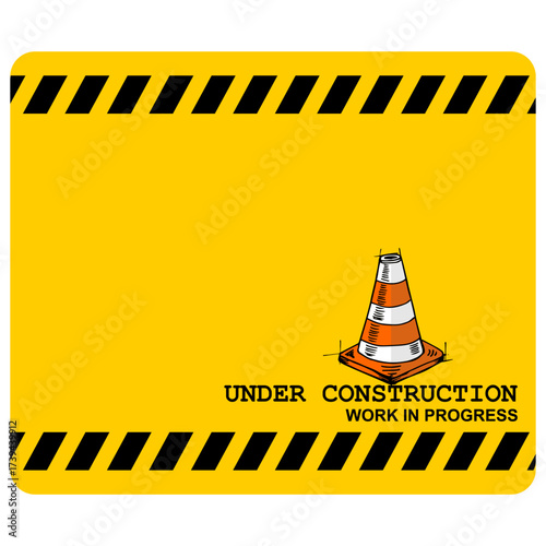 Under Constructional, work in progress, sign and board vector