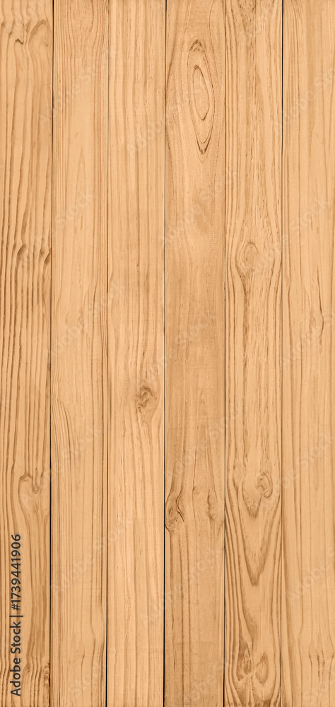 Fototapeta premium Empty brown plank of old wooden board background. Beautiful texture and pattern panels from reused pines wood pallet. Vertical 19:9 format.
